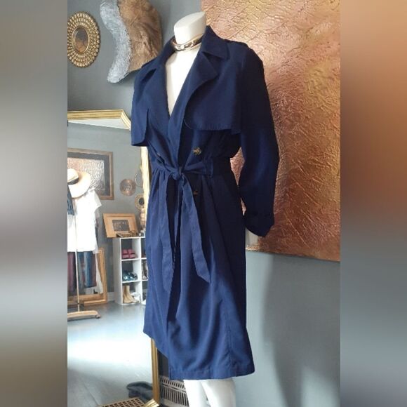 Stradivarius Navy Trench Coat - Picture 2 of 13